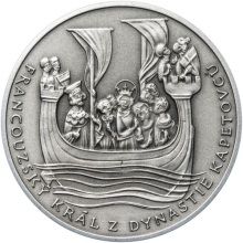 Ludvík IX. Francouzský - 800. výročí narození stříbro patina